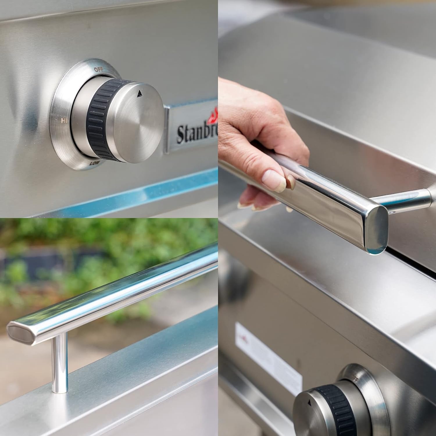 28-Inch Premium Built-In Natural Gas Griddle for Outdoor Kitchen Grill. Durable Stainless Steel 2-Burner Flat Top Grill with Lid for BBQ Island. 34.000 Btus - Image 4