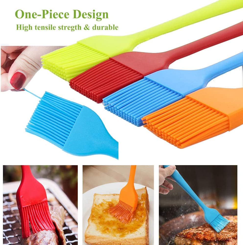Grill Basting Brush Silicone Pastry Baking Brush BBQ Sauce Marinade Meat Glazing Oil Brush Heat Resistant. Kitchen Cooking Baste Pastries Cakes Desserts. Dishwasher Safe 4Pack - Image 5