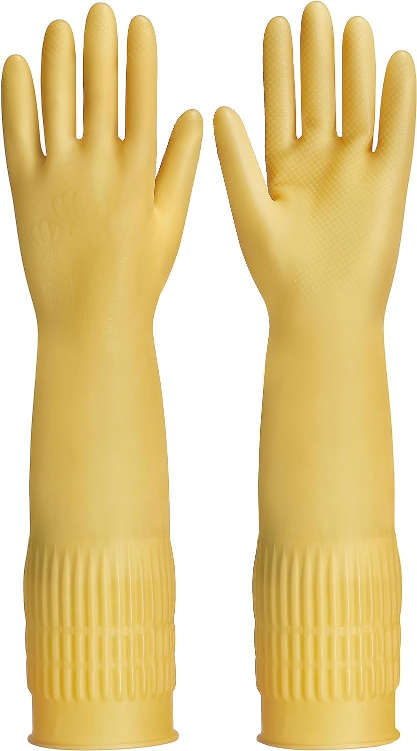 Rubber Cleaning Gloves 3 or 6 Pairs and Rubber Dishwashing Gloves for Kitchen Reuseable.