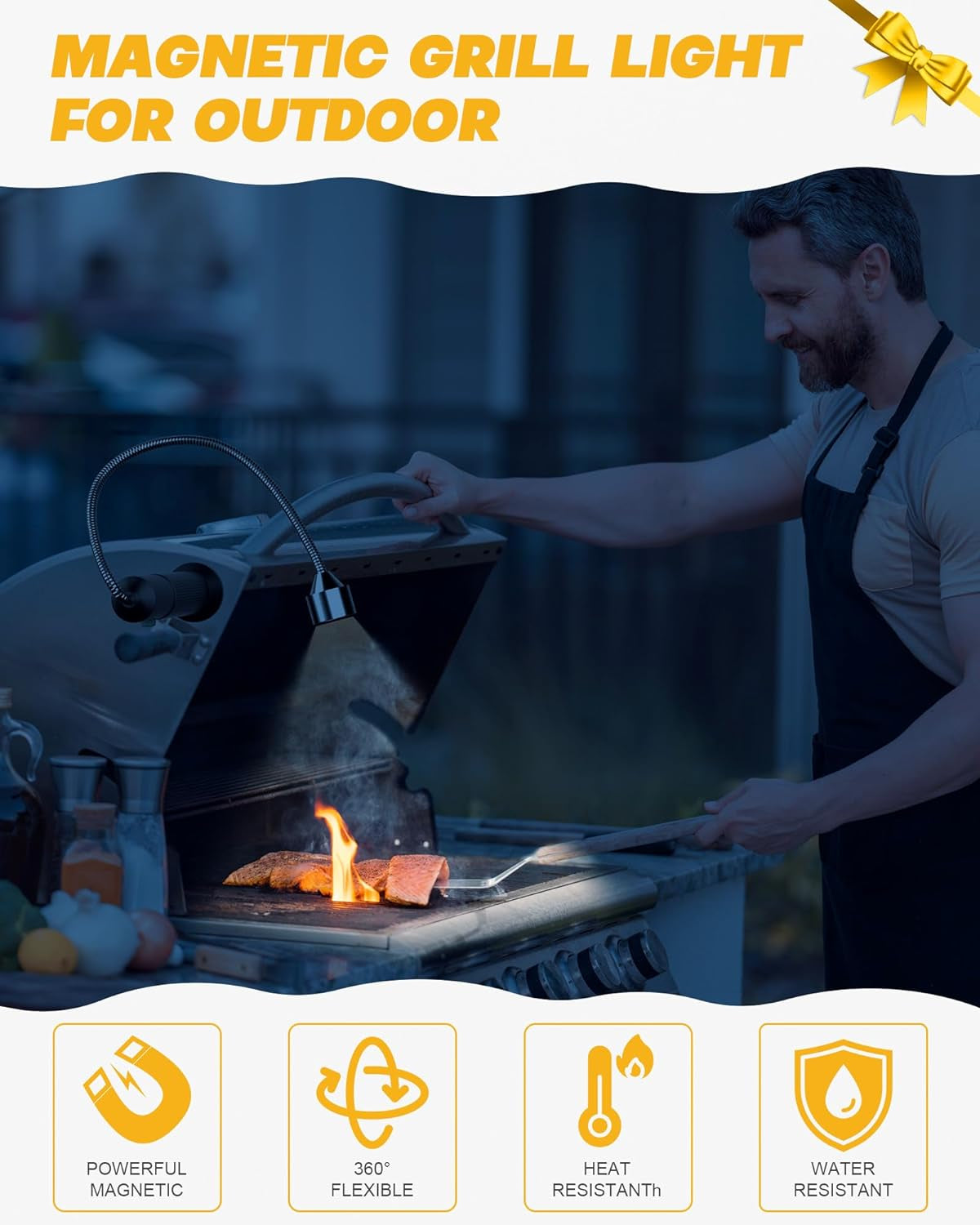 Grilling Gifts for Men. 2 Pack Magnetic Grill Lights for Outdoor Grill. Cooking Gifts. Bbq Gifts for Men. Grill Accessories. Mens Gifts for Christmas. Smoker Accessories Gifts for Men. Gadgets for Men - Image 6