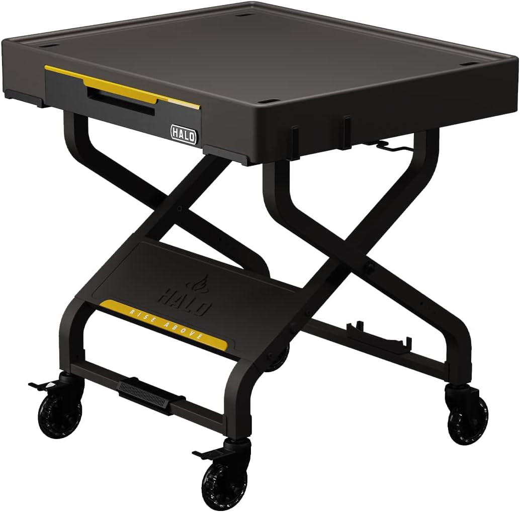Outdoor Cart | Portable Outdoor Countertop Grill Cart | Drop down Drawer Storage | Collapsible | Tank Storage