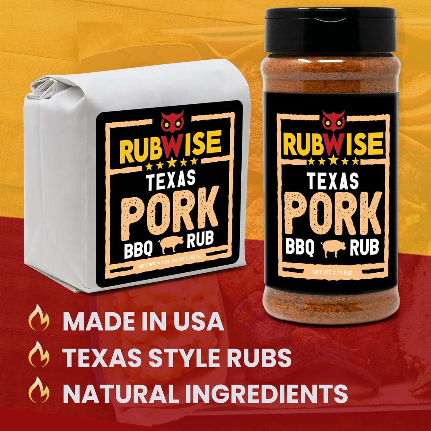 Texas Style Pork BBQ Rub by Rubwise | Meat BBQ Rubs and Spices for Smoking and Grilling | Dry Rubs | Pork Rib Rub Seasoning | Great on Pork Shoulder. Ribs. Tenderloin. Chops. Pork Butt (No MSG) (1Lb) - Image 5