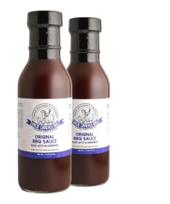 Uncle Clarence Original BBQ Sauce Made with Blueberries 2 Pack All Natural Barbecue Sauce Non GMO. No Preservatives. Vegan Great for Pork. Chicken. Beef. Vegetables