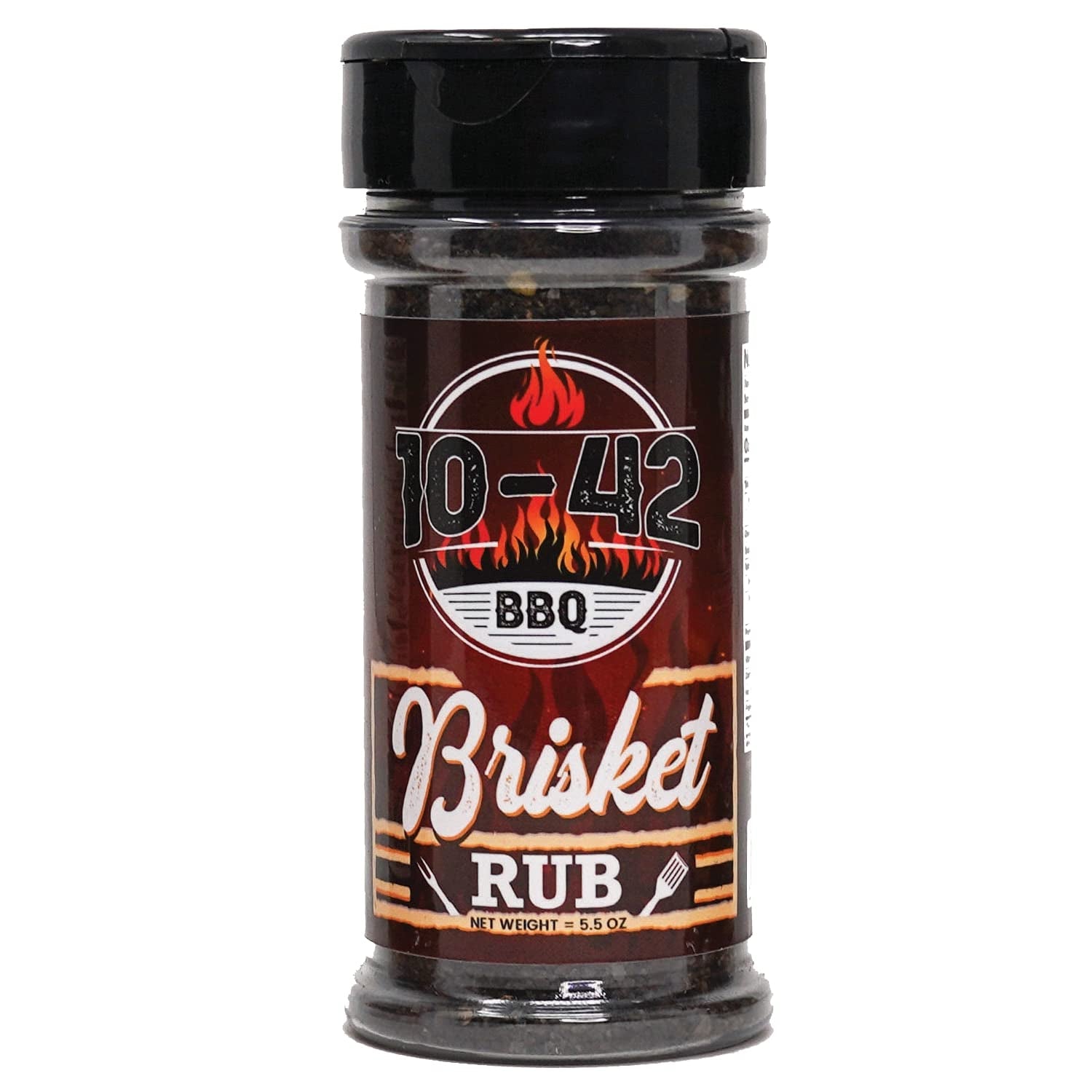 10-42 BBQ Brisket Rub | All-Natural Spice Seasoning for Steak. Rib. Beef Brisket | Barbecue Meat Seasoning Dry Rub | BBQ Rubs and Spices for Smoking and Grilling | No MSG. 5.5.Oz Bottle