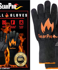 BBQ Grill Gloves Cooking Oven Mitts Fire Heat Resistant to 1400 Degrees Accessories for Barbecue Smoker Egg Fryer Hamburgers Pizza Steaks- Crock Pots/Slow Cookers -USA Owned Company-