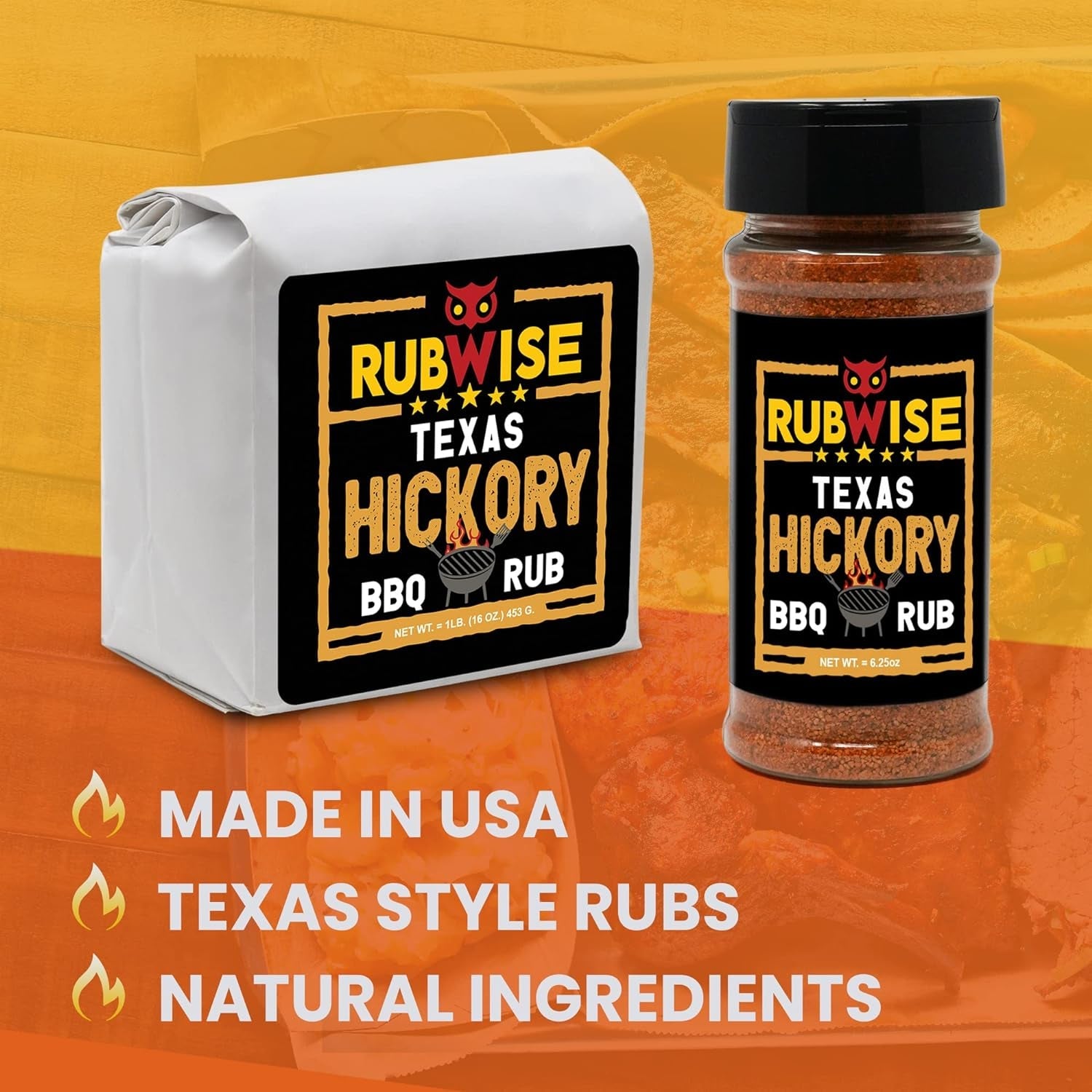Texas Style Hickory BBQ Rub by Rubwise | Meat Seasoning Spice & Dry Rub for Smoking and Grilling | Great on Brisket. Chicken. Ribs. Pork & Turkey | Designed for Pellet Grill Barbecuing (No MSG) (1Lb) - Image 5