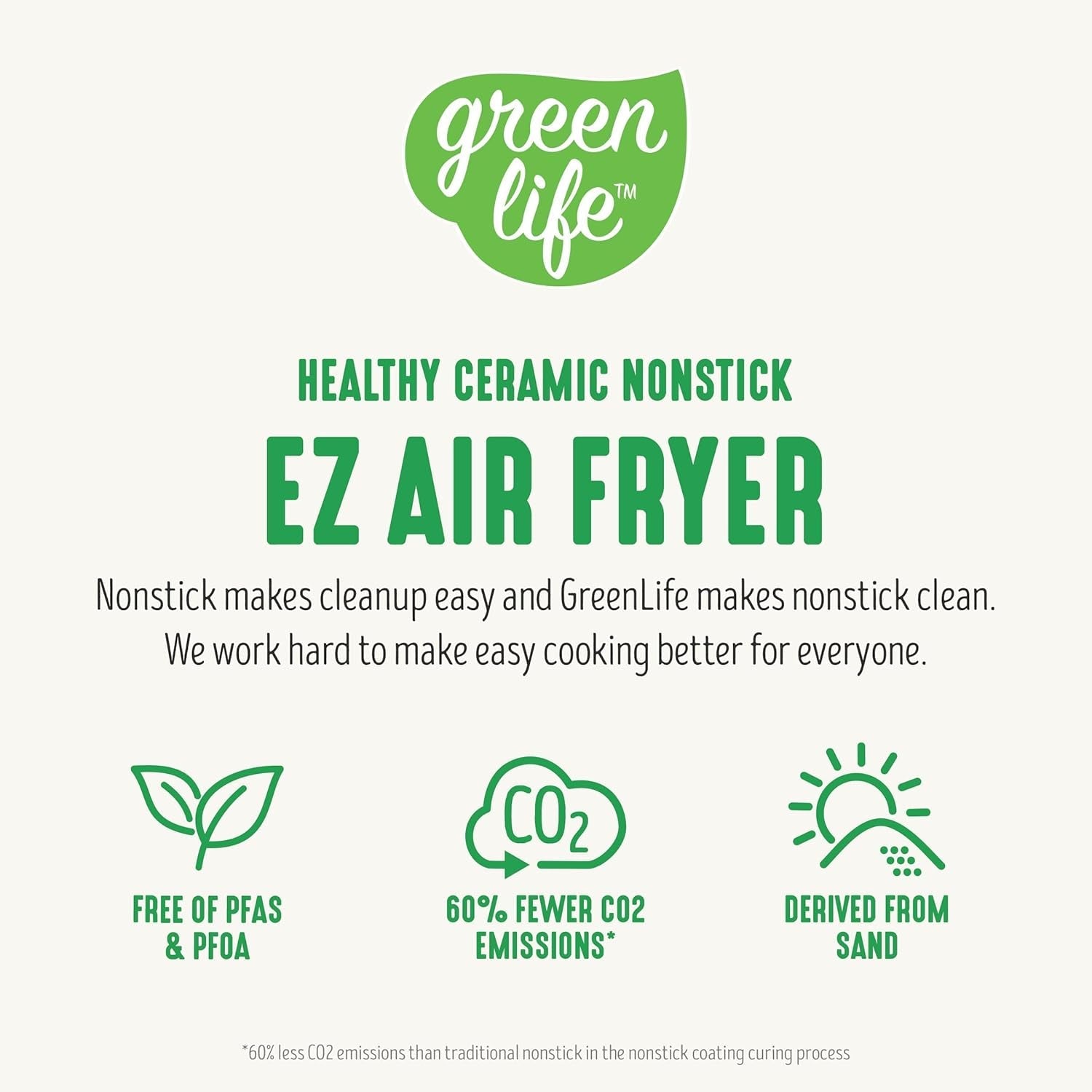 Greenlife 4.5QT Mechanical Air Fryer. Pfas-Free Ceramic Nonstick Crisper Drawer. Adjustable Temperature Timer Dial. LED Indicator. Holiday Gifting. Dishwasher Safe. Kitchen Essential. Blue Haze - Image 8