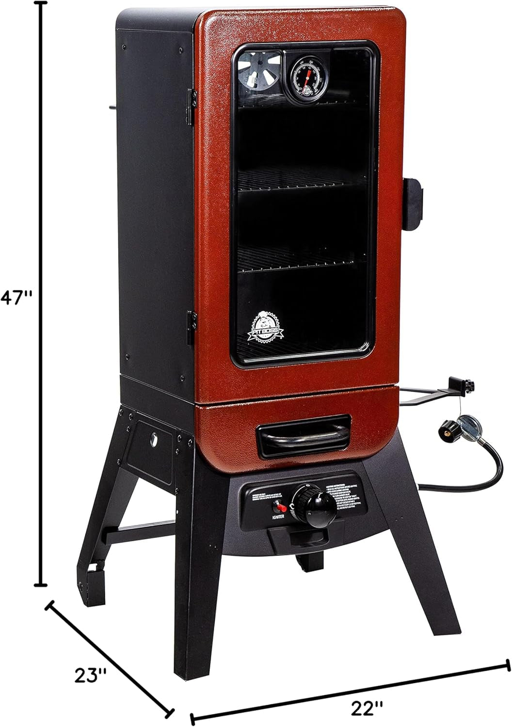 Pit Boss Grills PBV3G1 Vertical Smoker. Red Hammertone 684 Sq Inches (Pack of 1) - Image 11
