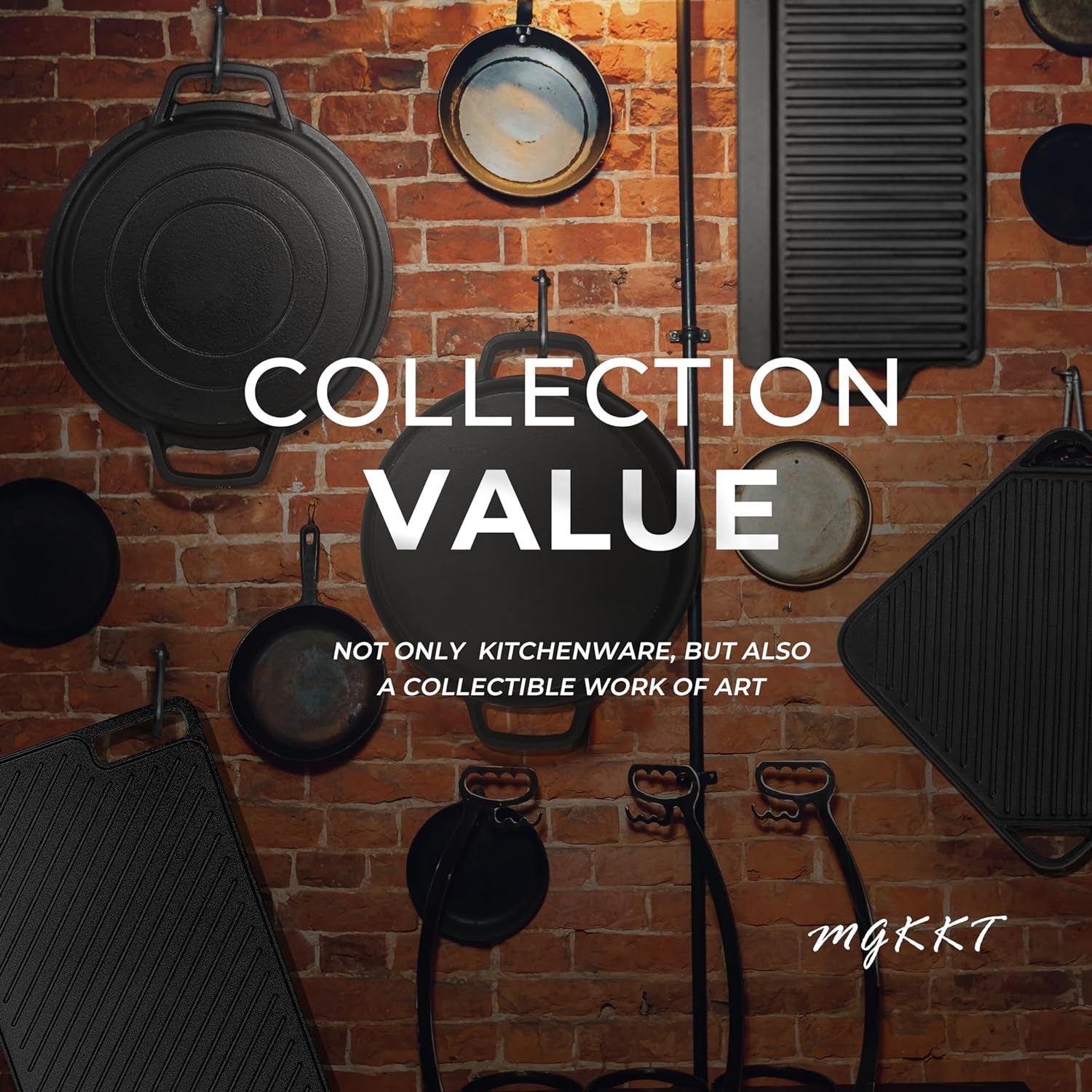 1-Piece 16.50 Inch Cast Iron Griddle Plate | Reversible Pre-Seasoned Cast Iron Grill Pan for Gas Stovetop | Double Sided Used on Open Fire & in Oven | Pre-Coated with Oil - Image 4