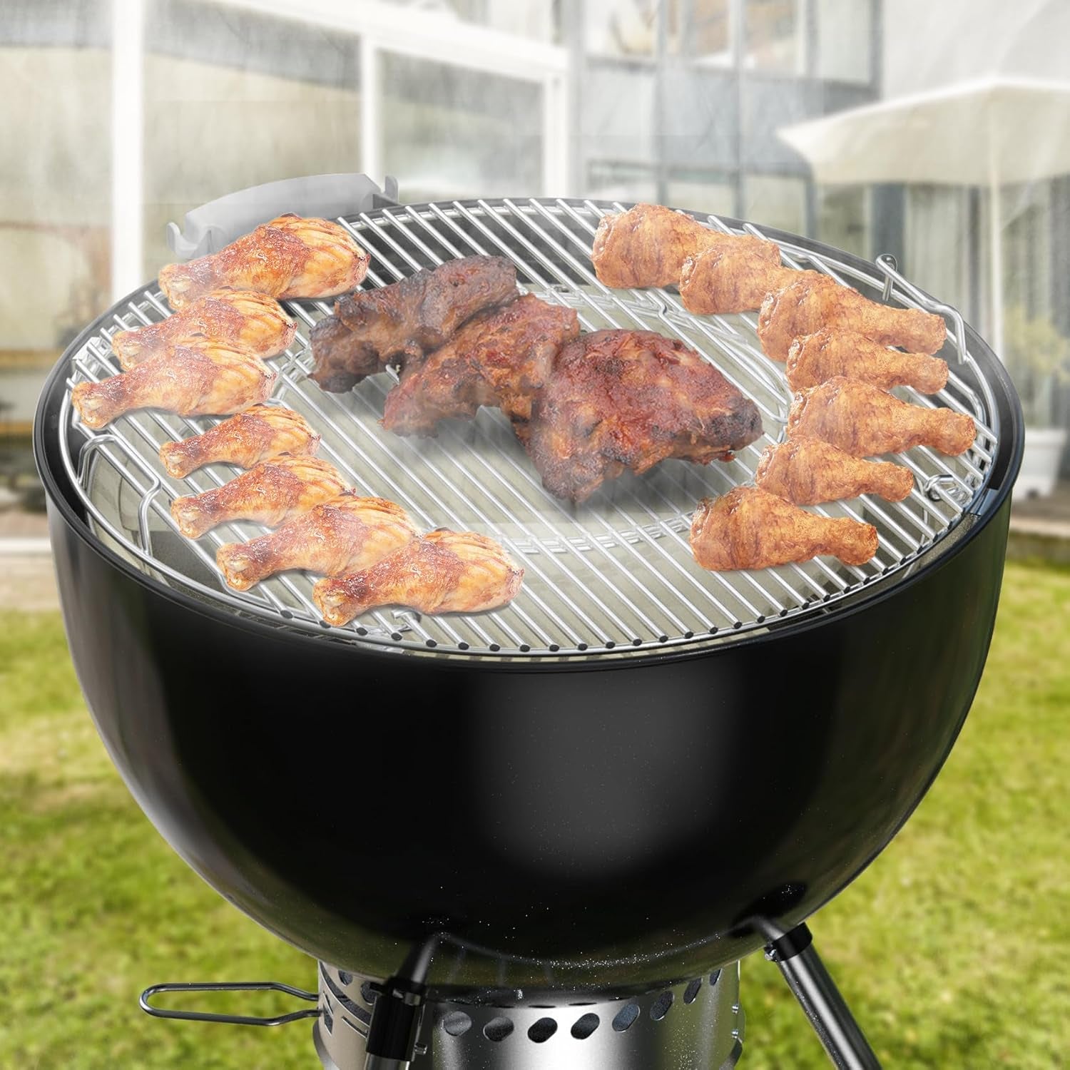 Charkettle Charcoal Firebox Kit. Ceramic Basket with Heat Deflector Compatible with Weber 22-Inch Kettle Charcoal Grills - Image 7