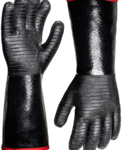 932°F Extreme Heat Resistant Gloves for Grill Bbq. Waterproof Long Sleeve Pit Grill Gloves for Fryer. Baking. Oven.Smoker.Fireproof. Oil Resistant Neoprene Coating(14-Inch )