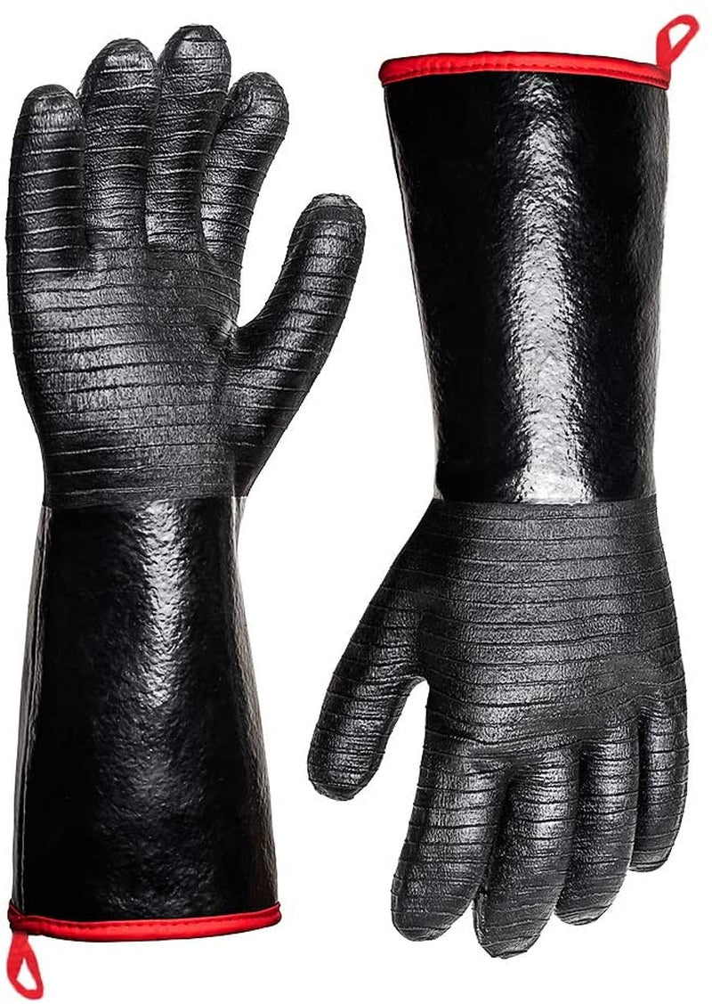 932°F Extreme Heat Resistant Gloves for Grill Bbq. Waterproof Long Sleeve Pit Grill Gloves for Fryer. Baking. Oven.Smoker.Fireproof. Oil Resistant Neoprene Coating(14-Inch )