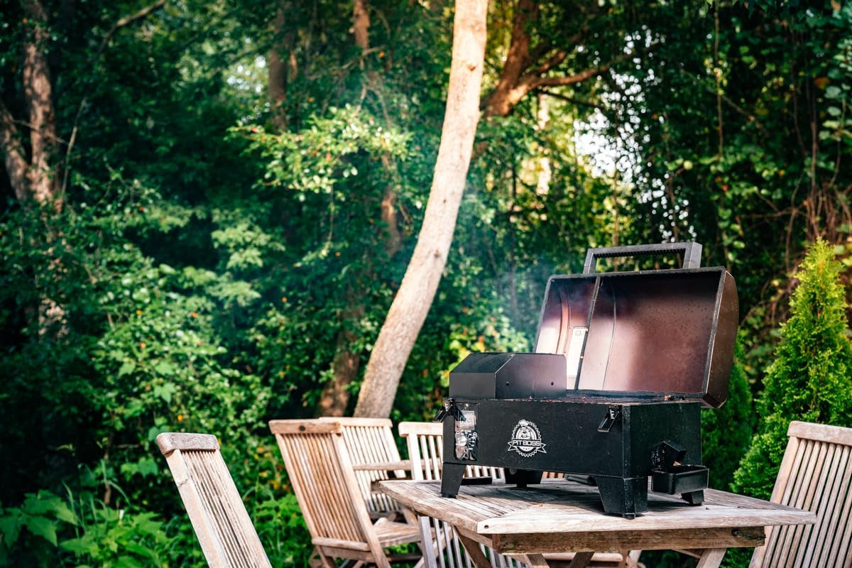 PIT BOSS 10697 Table Top Wood Grill with Temperature Control. Mahogany - Image 6