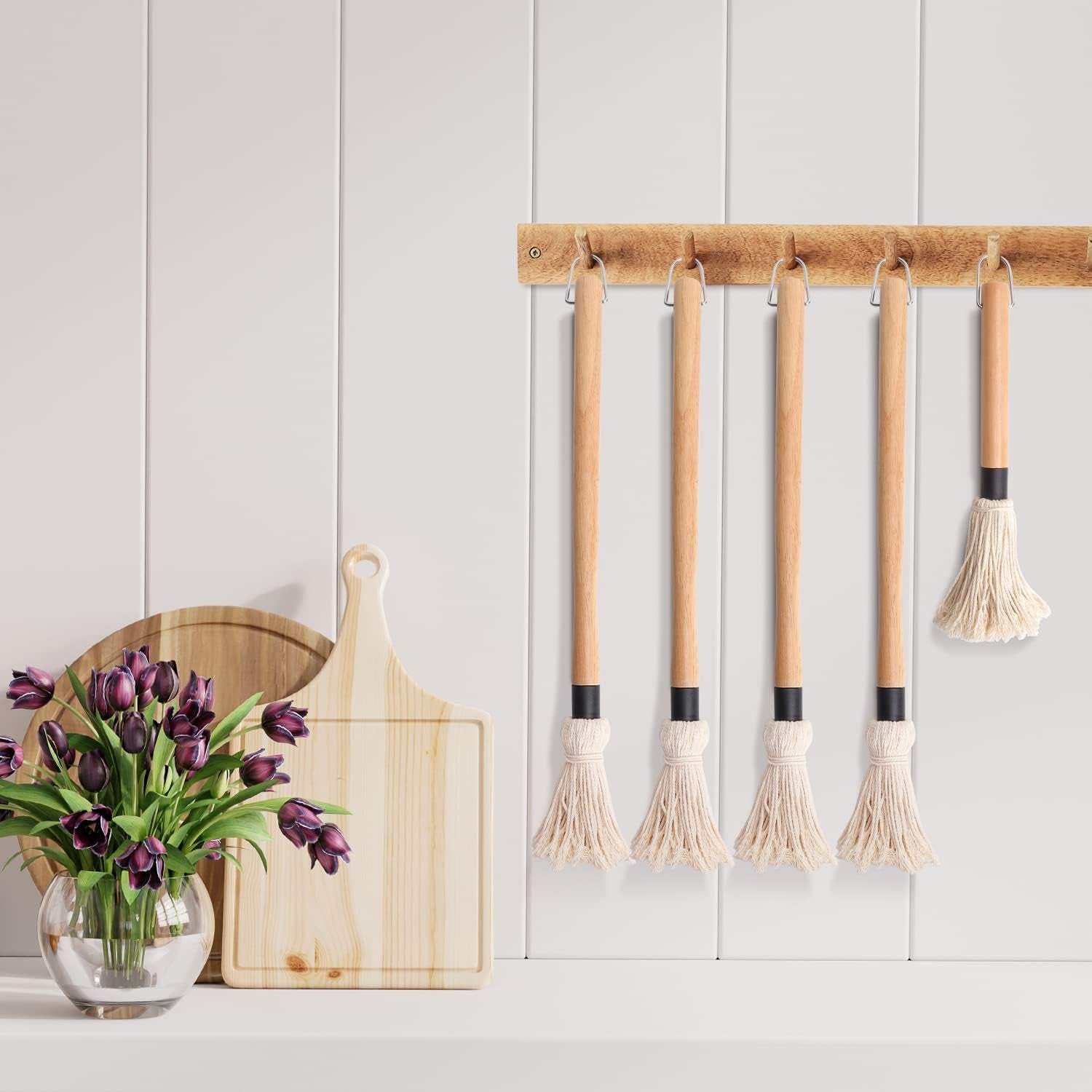 Safbbcue Barbecue Sauce Basting Brushes Mops for Grilling Ribs. Chicken. Brisket. and Other Meats Spreading Marinade/Oil. Easy to Use and Clean -18. 4Pcs - Image 6