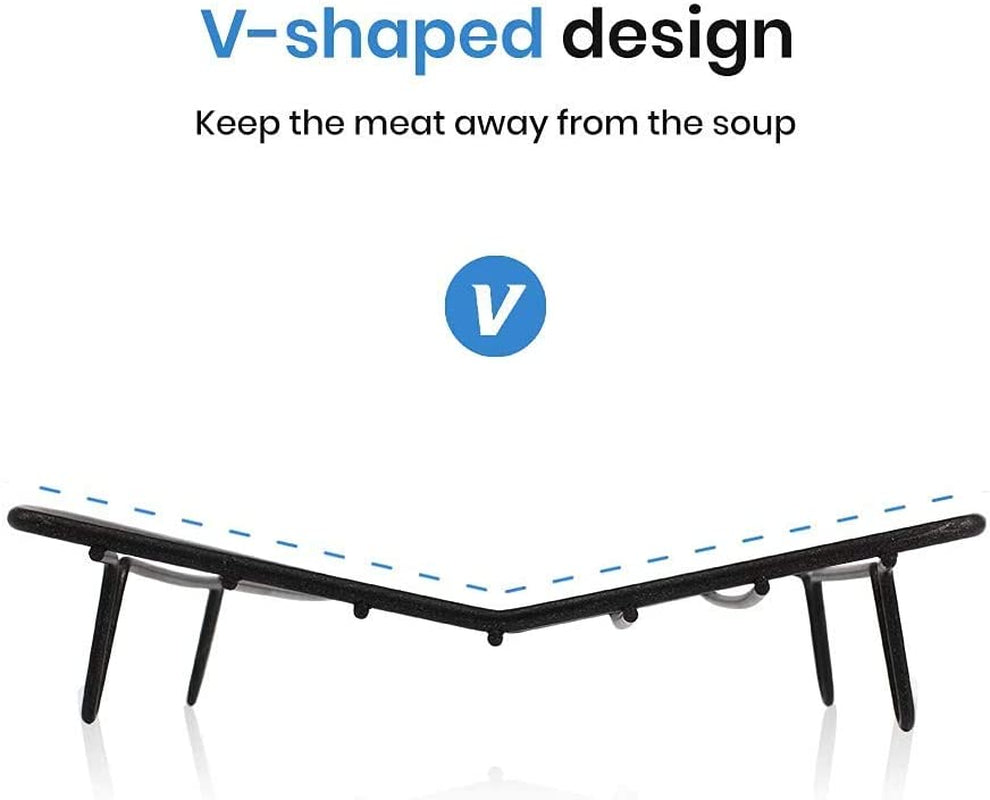 Roasting Rack for Roasting Pan.Baking Rack for Cooking. Roasting. Cooling and Grilling.V Shape Non-Stick Wire Rack.10×8 Black - Image 5