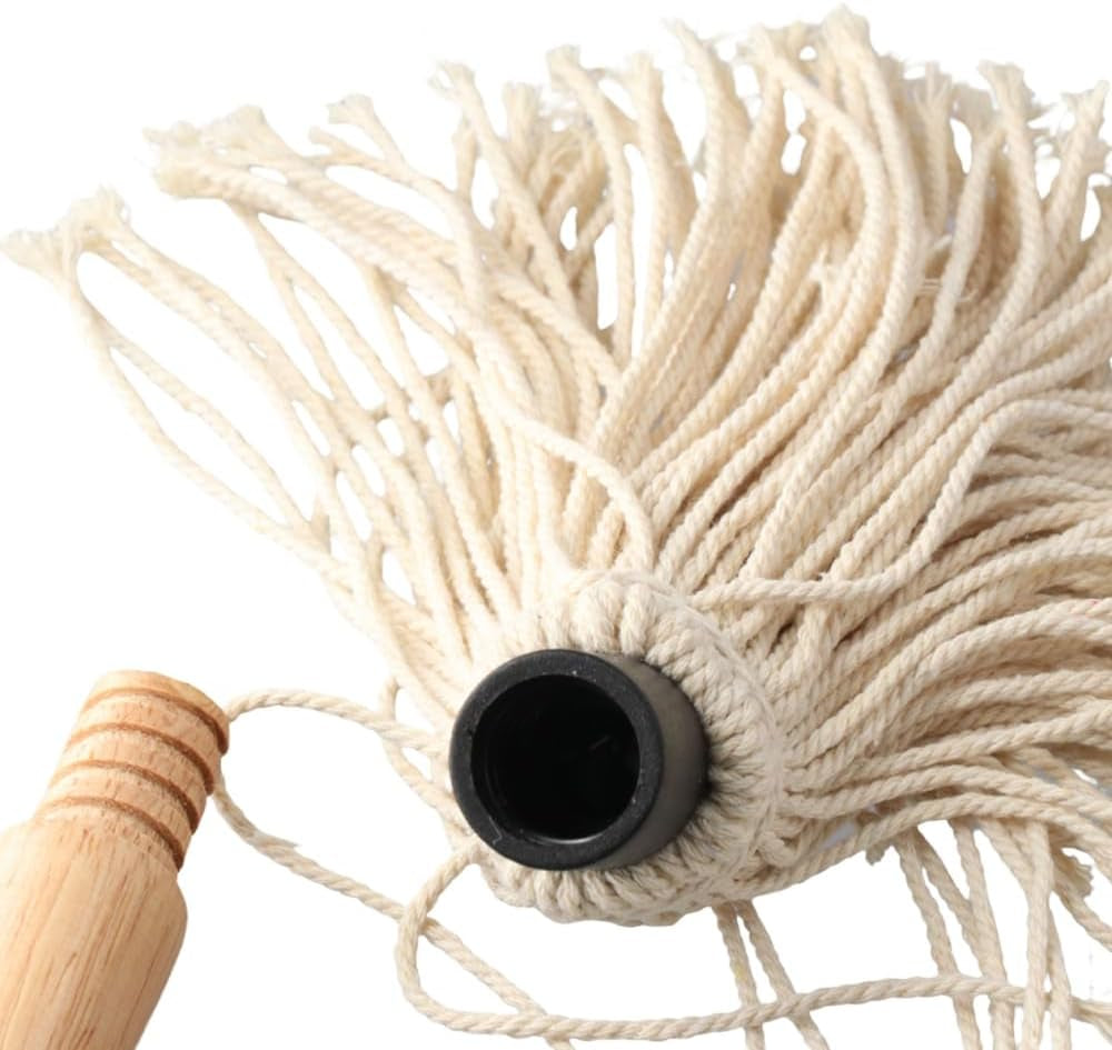 Wooden Long Handle BBQ Basting Mop with 4 Extra Replacement Heads. Barbecue Supplies Grill Basting Mop for BBQ Grilling Smoking Steak - Image 4