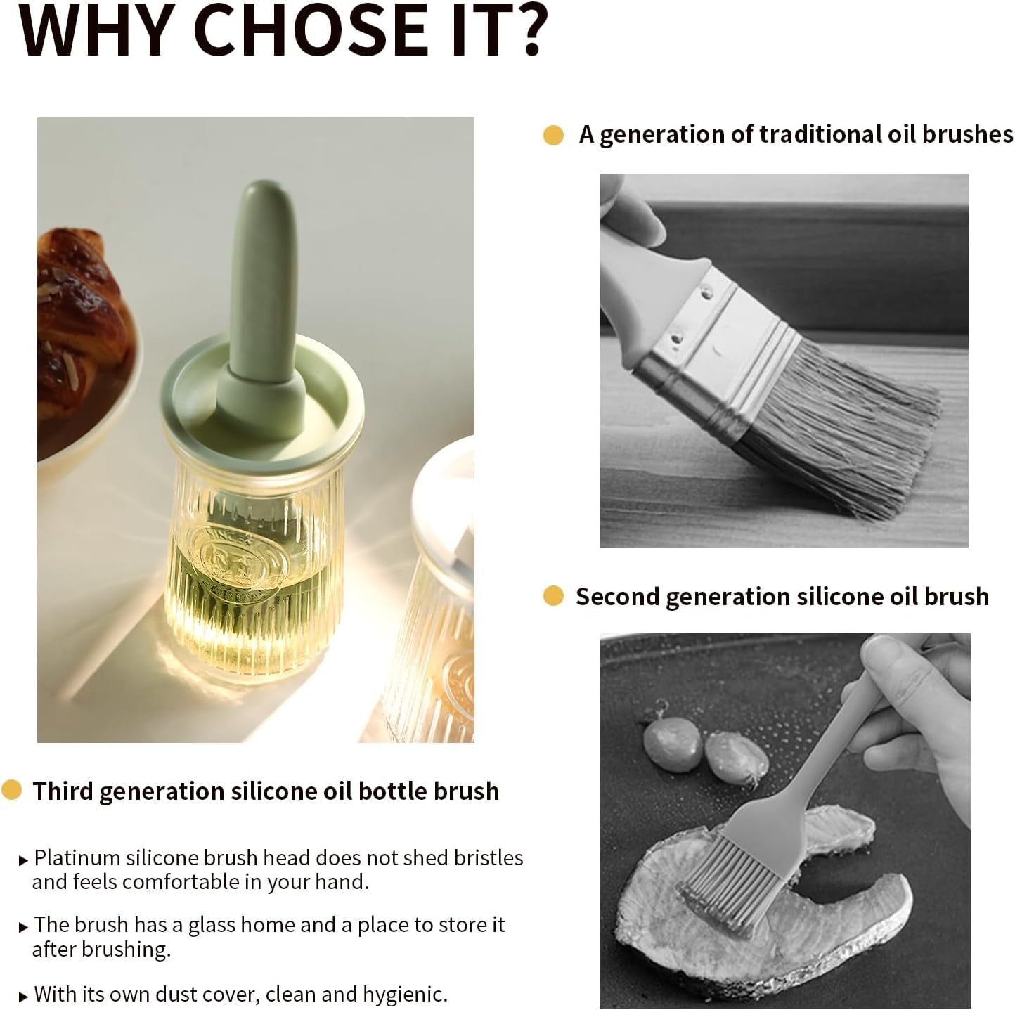 Glass Oil Dispenser Bottle with Silicone Basting Brush – 3‑in‑1 for Olive Oil. Vinegar. Sauce. BBQ & Cooking (Green) - Image 8