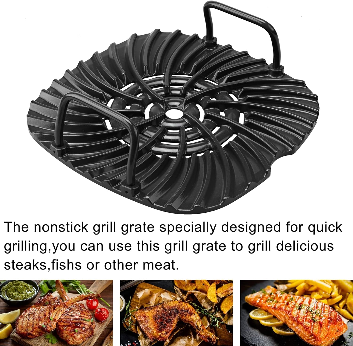 Grill Grate Compatible with Ninja AG301 Foodi.Accessories for Ninja Foodi 5-In-1 Indoor Grill.Non-Stick Replacement Grill Griddle for Ninja Foodi AG300.AG400.AG302.EG201.LG450CCO.LG450CO.IG351A.IG302Q - Image 5