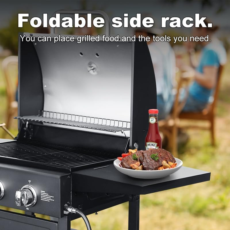Grill Gas 3-Burner Propane Grill. Gas Grill with Front Hanging Basket. 30000 BTU Barbecue Grill. Grills Outdoor Cooking. Suitable for Backyard. Outdoor. Patio. Garden.Outside Grill. - Image 4