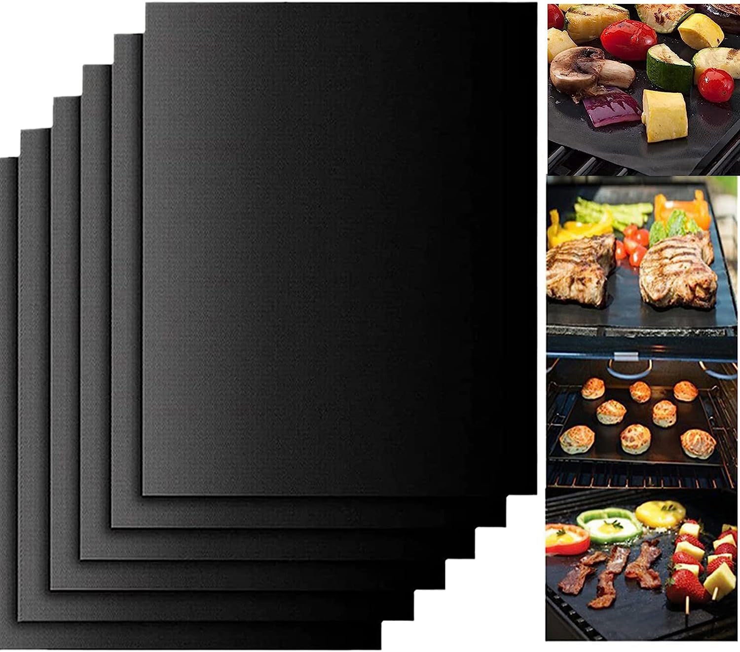 Grill Mats for Outdoor Grill Set of 6 BBQ Grill Mat Non-Stick Reusable Heavy Duty Grilling Mats Teflon Grill Sheets Grill Tools BBQ Accessories for Charcoal Grill Gas Electric Smokers Barbecue Camping - Image 8