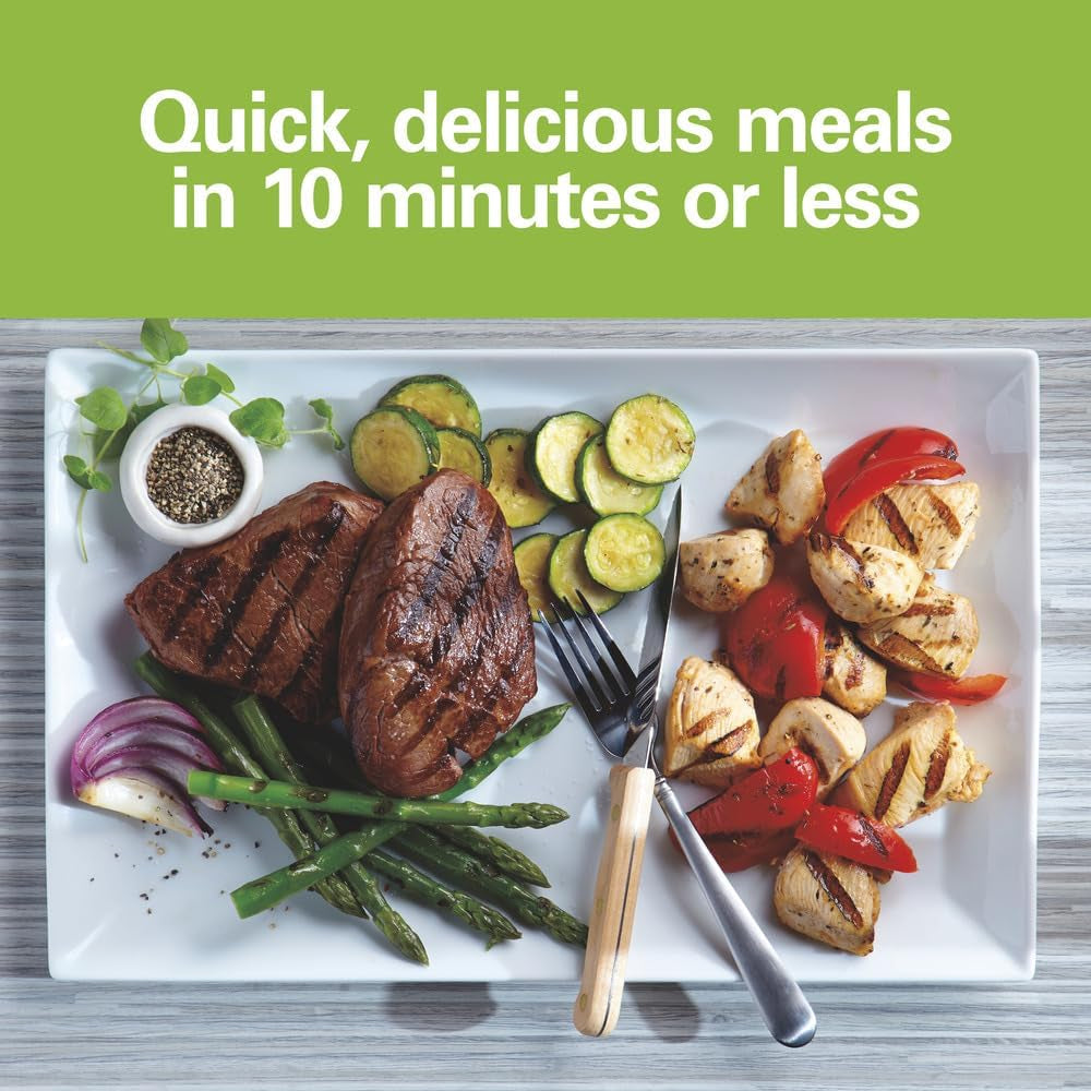 Hamilton Beach Electric Indoor Grill. 6-Serving. Large 90 Sq. In. Nonstick Easy Clean Plates. Floating Hinge for Thicker Foods. 1200 Watts. 6.38D X 12.68W X 13.78H . Silver (25371) - Image 5