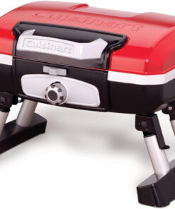 Cuisinart Petite Gourmet Portable Gas Grill. Compact & Lightweight Tabletop Small Grill for Bbqs. Camping. Tailgates & Small Spaces. 5.500 BTU Burner Folding with Carry Handles. Red