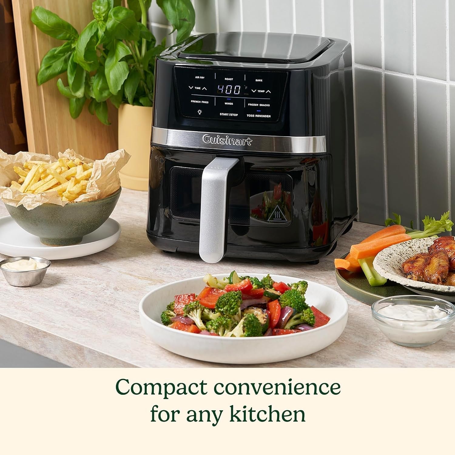 Cuisinart Air Fryer Oven. 2.6-Qt Basket Stainless Steel Air Fryer. Kitchen Dishwasher-Safe Parts with 3 Presets to Roast. Bake. & Air Fry. Quick & Easy Electric Fryer Meals. AIR-80 - Image 2