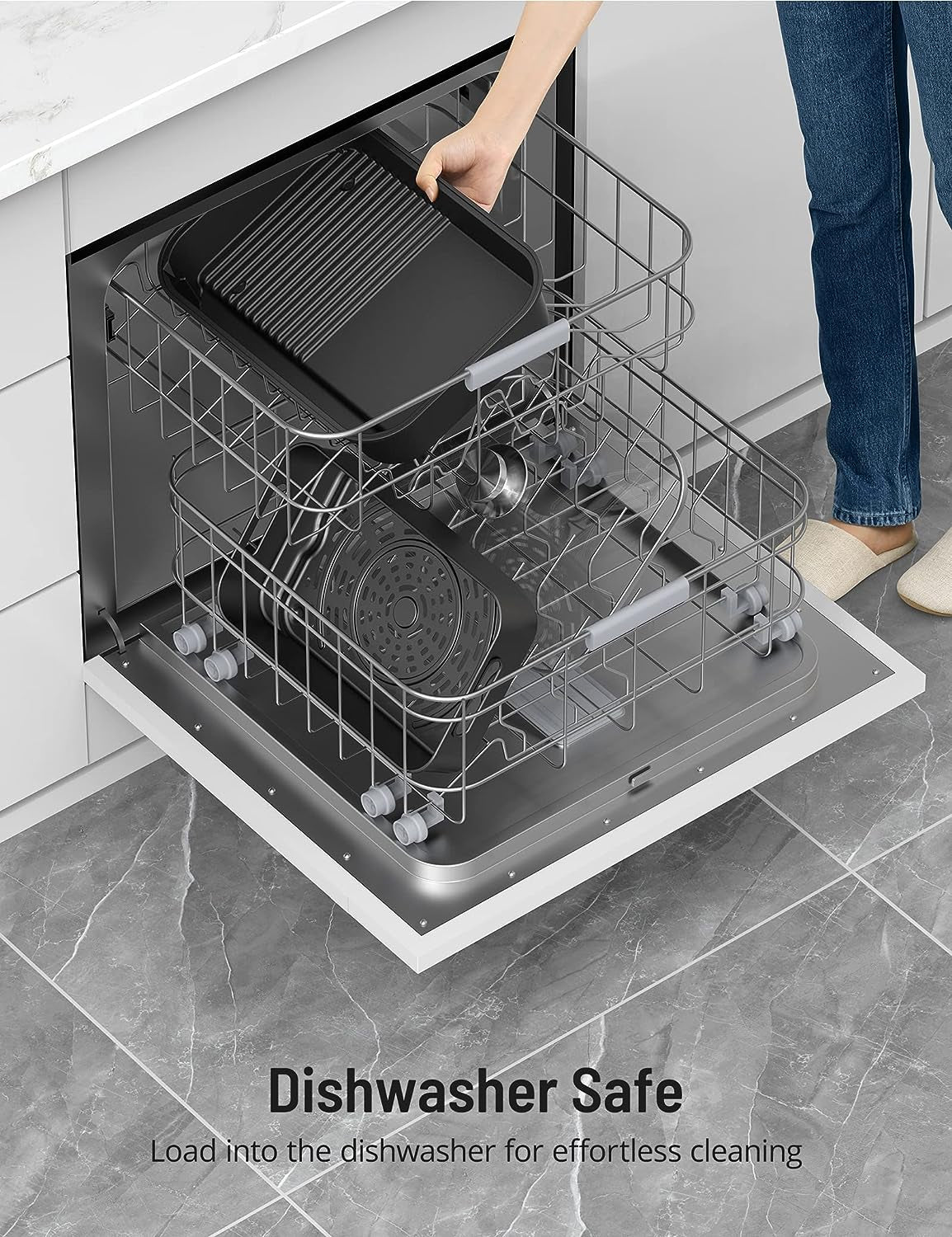 Smokeless Indoor Grill with Air Fryer. Electric Air Fryer Grill Combo. 12-In-1 for Grill. Griddle. Slow Cook. Broil. Bake. Crisp. Roast. Dehydrate. Dual Heating Elements. Easy Knob Control - Image 6