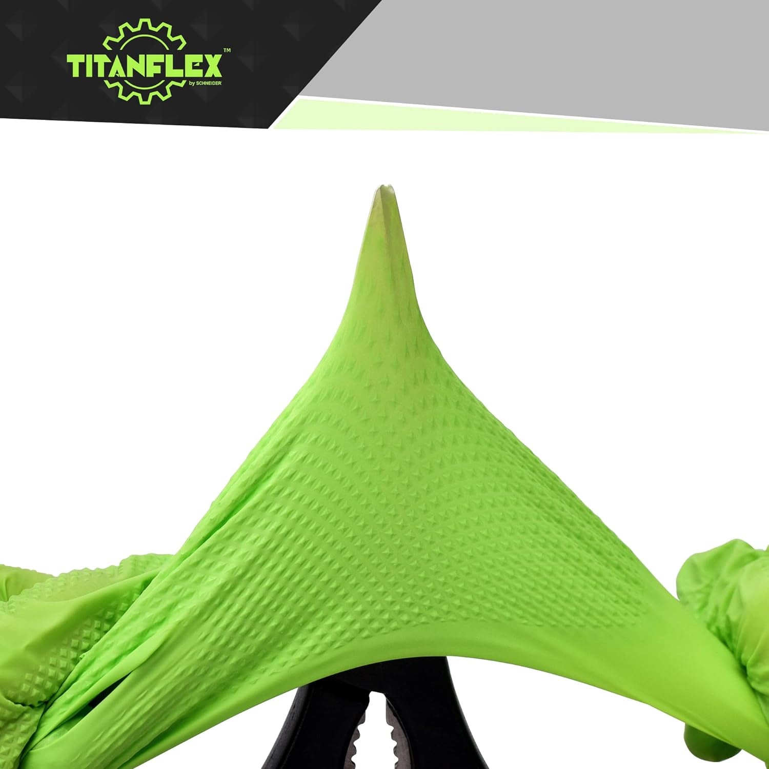 Thor Grip Heavy Duty Green Industrial Nitrile Gloves with Raised Diamond Texture. 8-Mil. Latex Free. 100-Ct Box - Image 3