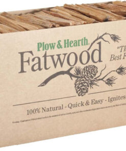 Plow & Hearth Boxed Fatwood Fire Starter All Natural Organic Resin Rich Eco Friendly Kindling Sticks for Wood Stoves Fireplaces Campfires Fire Pits Burns Quickly and Easily Safe Non Toxic (40 LB)