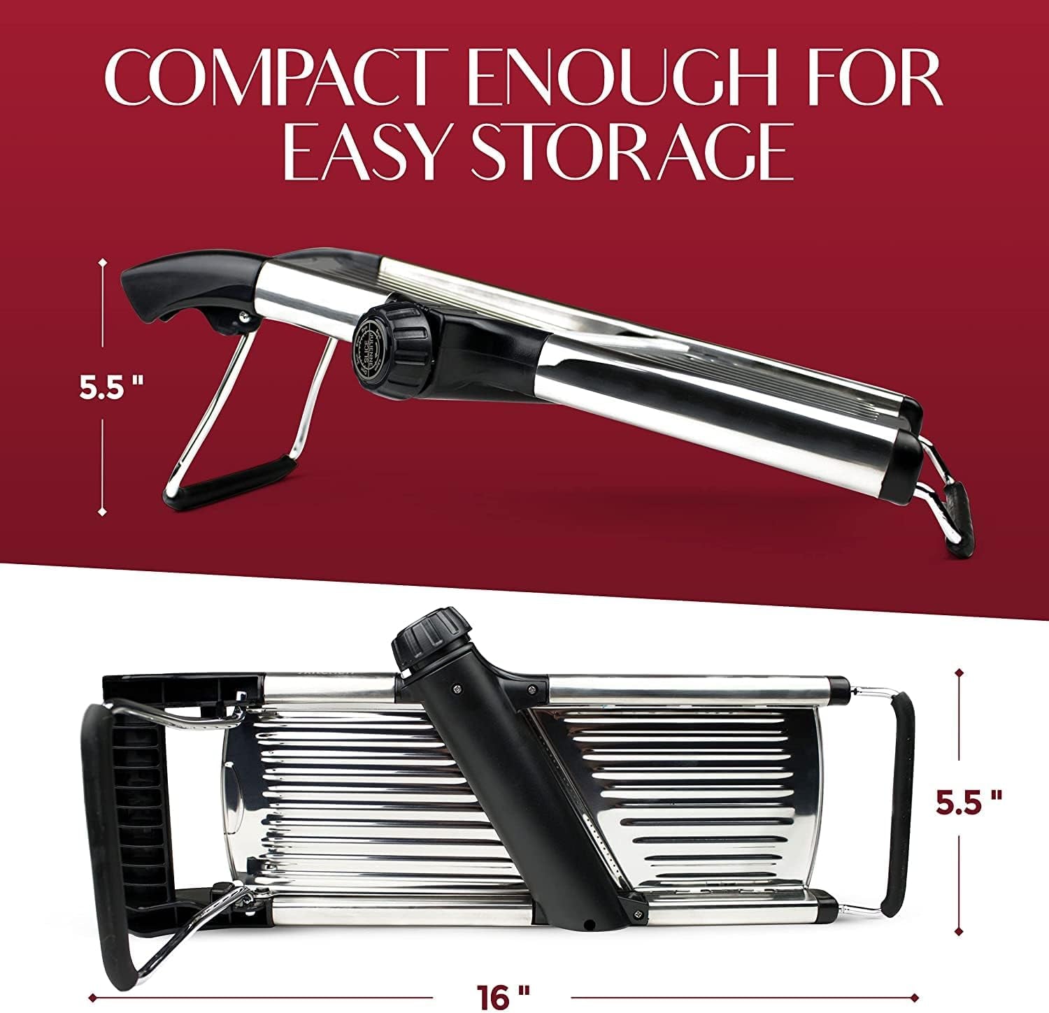 Gramercy Adjustable Mandoline Slicer – Stainless Steel Vegetable & Fruit Cutter with Cut‑Resistant Gloves - Image 5