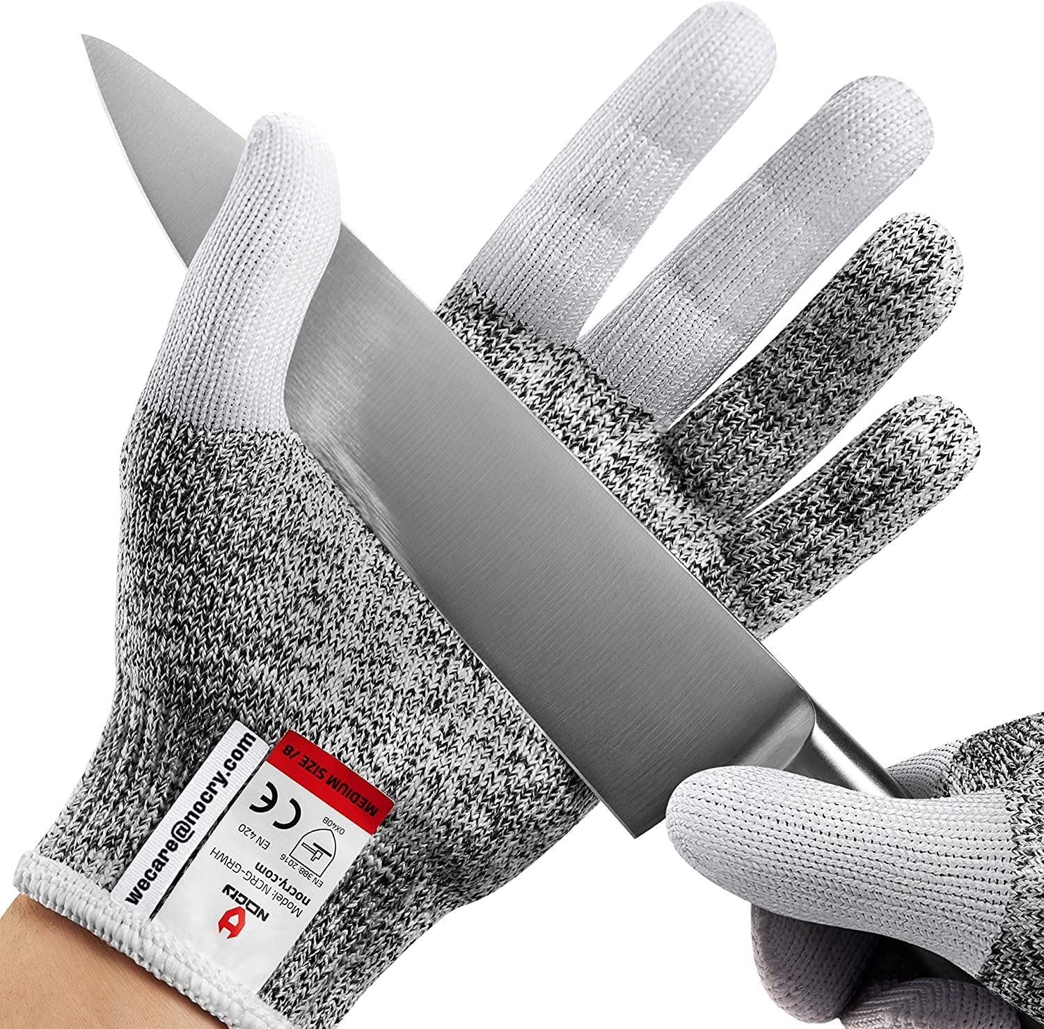 Cut Resistant Work Gloves for Women and Men. with Reinforced Fingers; Comfortable. 100% Food Grade Kitchen Cooking Gloves; Ambidextrous Safety Cutting Gloves; Level 5 Protection; Grey
