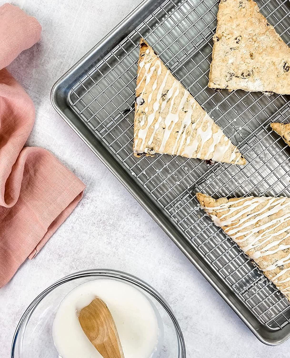 USA Pan Bakeware Half Sheet Baking Pan and Bakeable Nonstick and Cooling Rack Set. Metal - Image 8