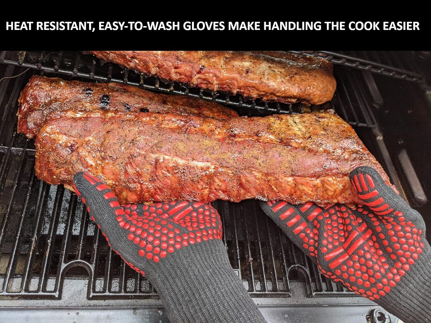 BBQ Smoker Grill Professional Meat Injector Syringe Kit for Smoking with Case. Heat Resistant Non Slip Gloves and Silicone Mop Brush for Turkey Marinade Injection - Image 6