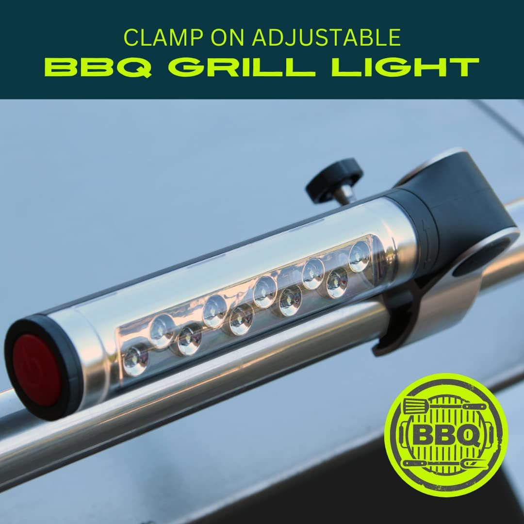 Barbecue Grill Light BBQ Grill Light- Battery Operated LED BBQ Light Aluminum Clamp Barbeque Grill Lights - Grill Lights for Outdoor Grill or Smoker - the Best BBQ Grill Accessories - BBQ Light - Image 2
