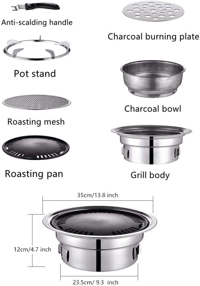 Primst Multifunctional Charcoal Barbecue Grill. Household Korean BBQ Grill. Portable Camping Grill Stove. Tabletop Smoker Grill - Image 2