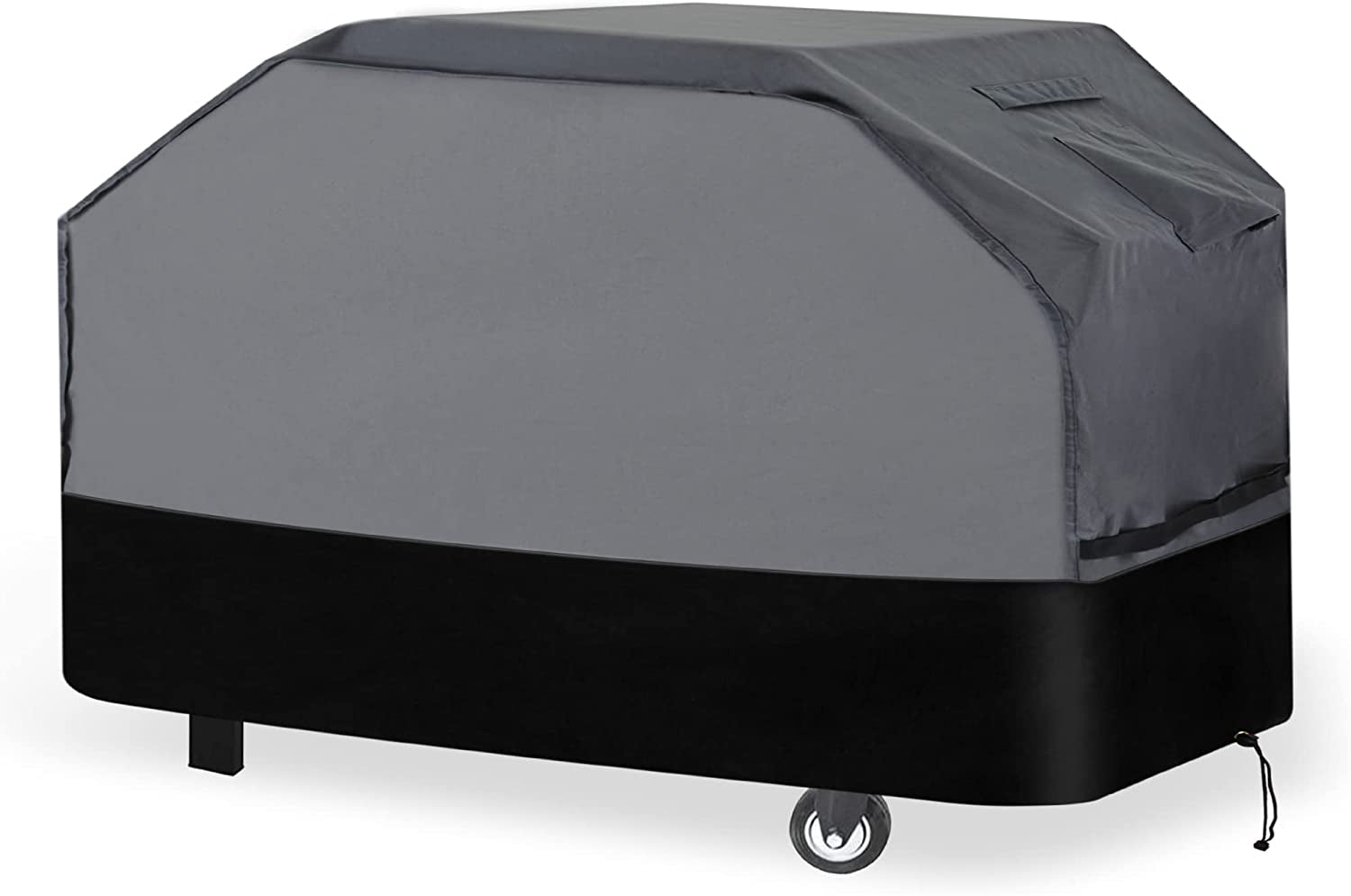 Waykea Heavy Duty Grill Cover 65 Inch. 600D Oxford Waterproof UV & Fade Resistant BBQ Cover for Weber Char-Broil Dyna Glo Nexgrill Charcoal Gas Grill (65W X 26D X 45H. Gray/Black)