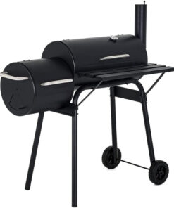 Charcoal Grills. MGHH Portable Charcoal Grill with 2 Wheels Side Fire Box. Small BBQ Oven Offset Smoker for 8-12 People Outdoor Patio Backyard. Camping Picnics