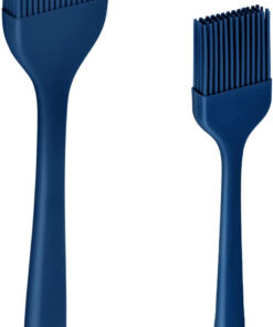 HOTEC 2 Pieces Set Basting Brushes Silicone Heat Resistant Pastry Brushes Spread Oil Butter Sauce Marinades for BBQ Grill Barbecue Baking Kitchen Cooking BPA Free Dishwasher Safe (Classic Blue)