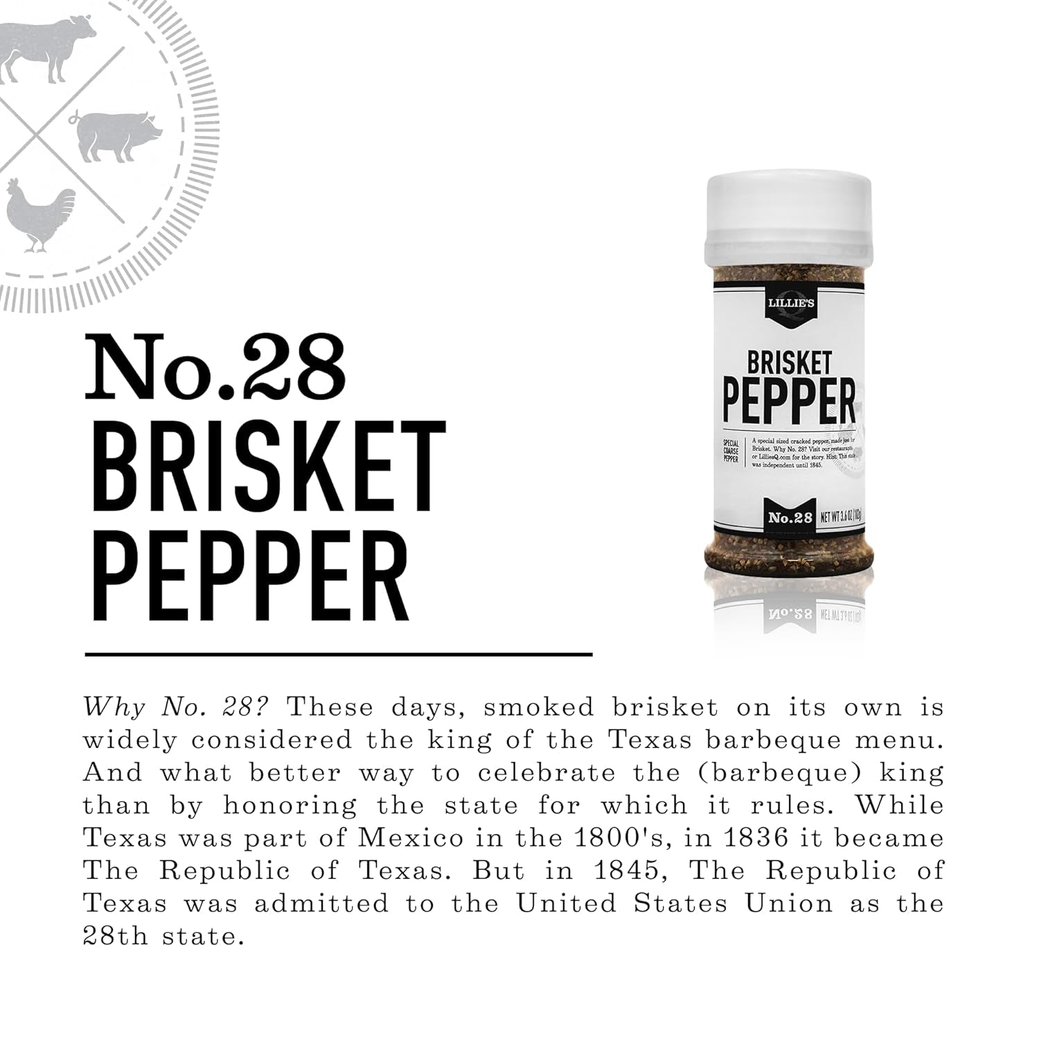 Lillie'S Q - Brisket Pepper BBQ Rub. Cracked Pepper BBQ Rub. Traditional Texas-Style Brisket Barbeque Rub. Large Pepper Grind Size. Perfect Barbeque Seasoning for Brisket. Beef. & Lamb (3.6 Oz) - Image 4