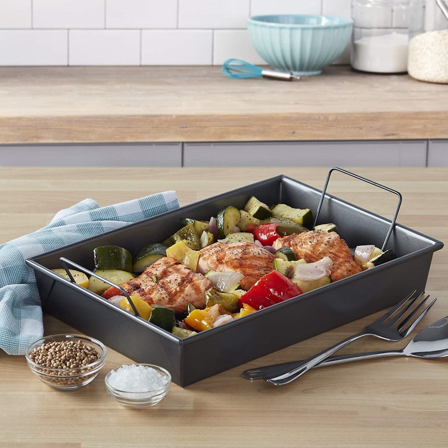 Chicago Metallic 16947 Professional Roast Pan with Non-Stick Rack. 13-Inch-By-9-Inch. Gray - Image 3