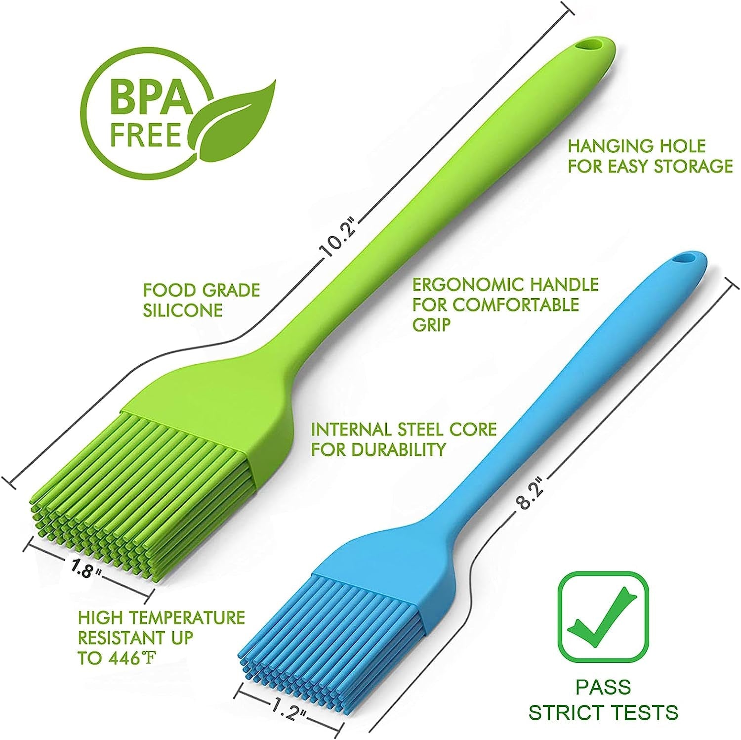 Silicone Basting Pastry Brush - Cooking Brush for Oil Sauce Butter Marinades. Food Brushes for BBQ Grill Kitchen Baking. Baster Brushes Baste Pastries Cakes Meat Desserts. Food Grade. Dishwasher Safe - Image 2