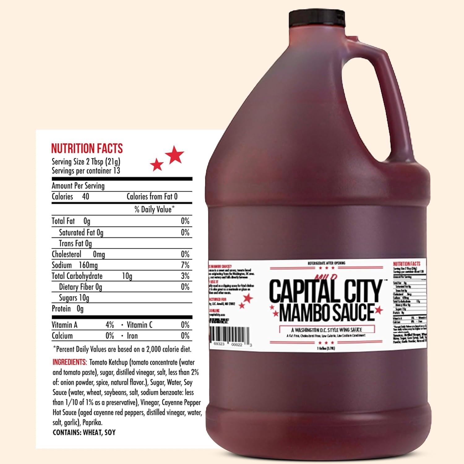 Capital City Mambo Sauce - Mild Recipe | Washington DC Wing Sauces | Perfect Condiment Topping for Wings. Chicken. Pork. Beef. Seafood. Burgers. Rice or Noodles | 128 Fl Oz (1 Gallon) - Image 7