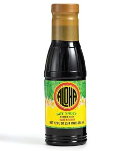 Aloha Shoyu Soy Sauce. Lower Salt - Hawaiian Soy Sauce with Smooth. Balanced Flavor - Authentic Soy Sauce for Cooking. Marinades. and Dips - Premium Shoyu Soy Sauce Made in Hawaii - 12 Oz