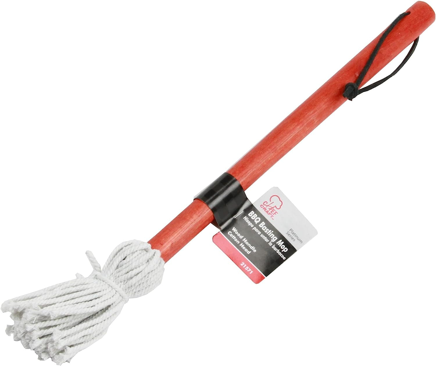 Chef Craft Select BBQ Basting Mop. 15 Inches in Length. Red/White - Image 2