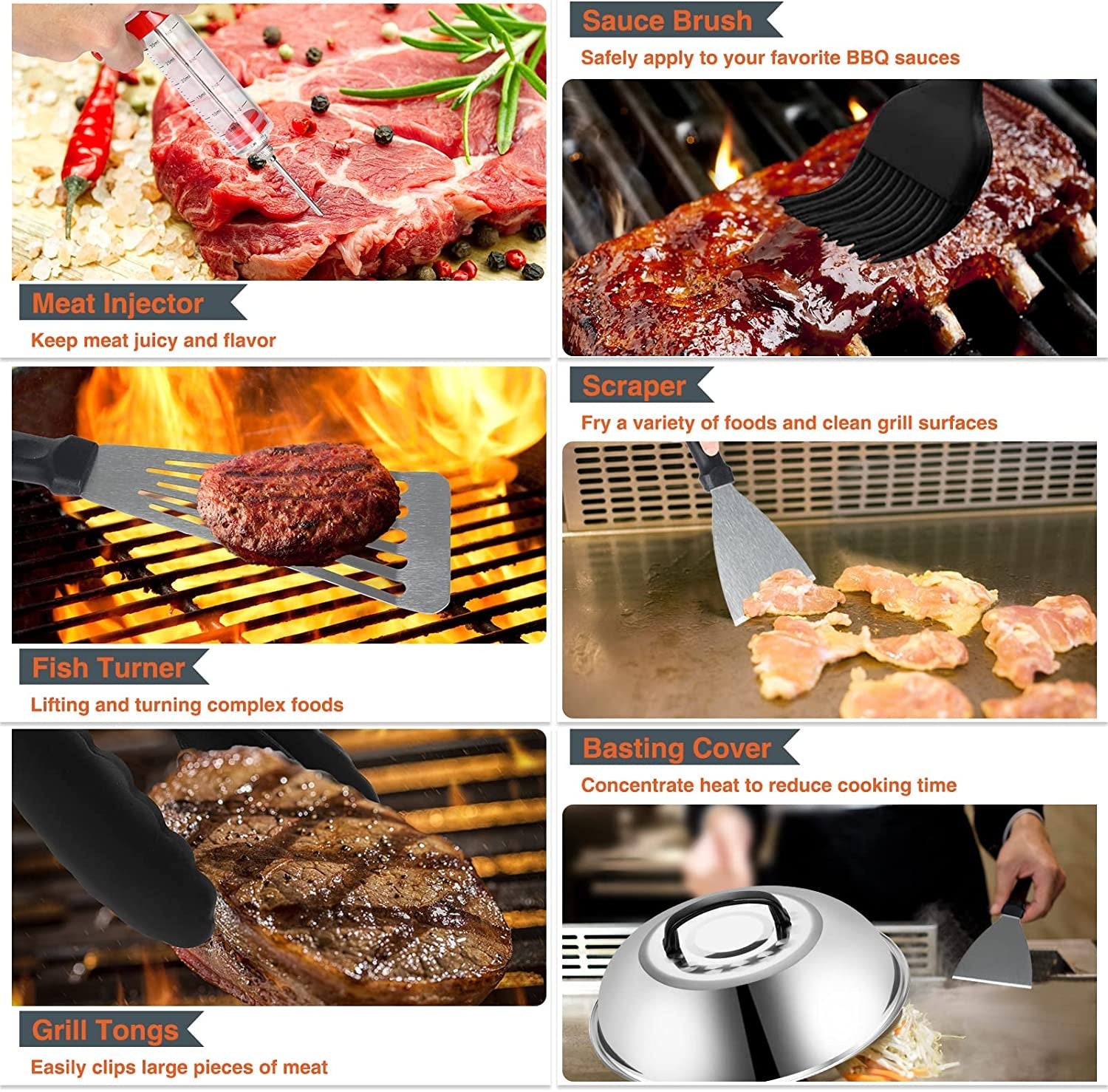 Flat Top Grill Accessories. 37Pcs Blackstone Griddle Accessories Kit for Camp Chef. BBQ Grilling Gifts for Men Women. Professional Griddle Tools Kit with Enlarged Spatula. Scraper Basting Cover - Image 5