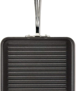 HA1 Hard Anodized Nonstick Grill 11X11 Inch Oven Broiler Safe 350F Pots and Pans. Cookware Black