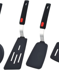 Silicone Spatula Turner Set (4‑Pack) – 600°F Heat Resistant. BPA‑Free for Fish. Eggs. Pancakes & More