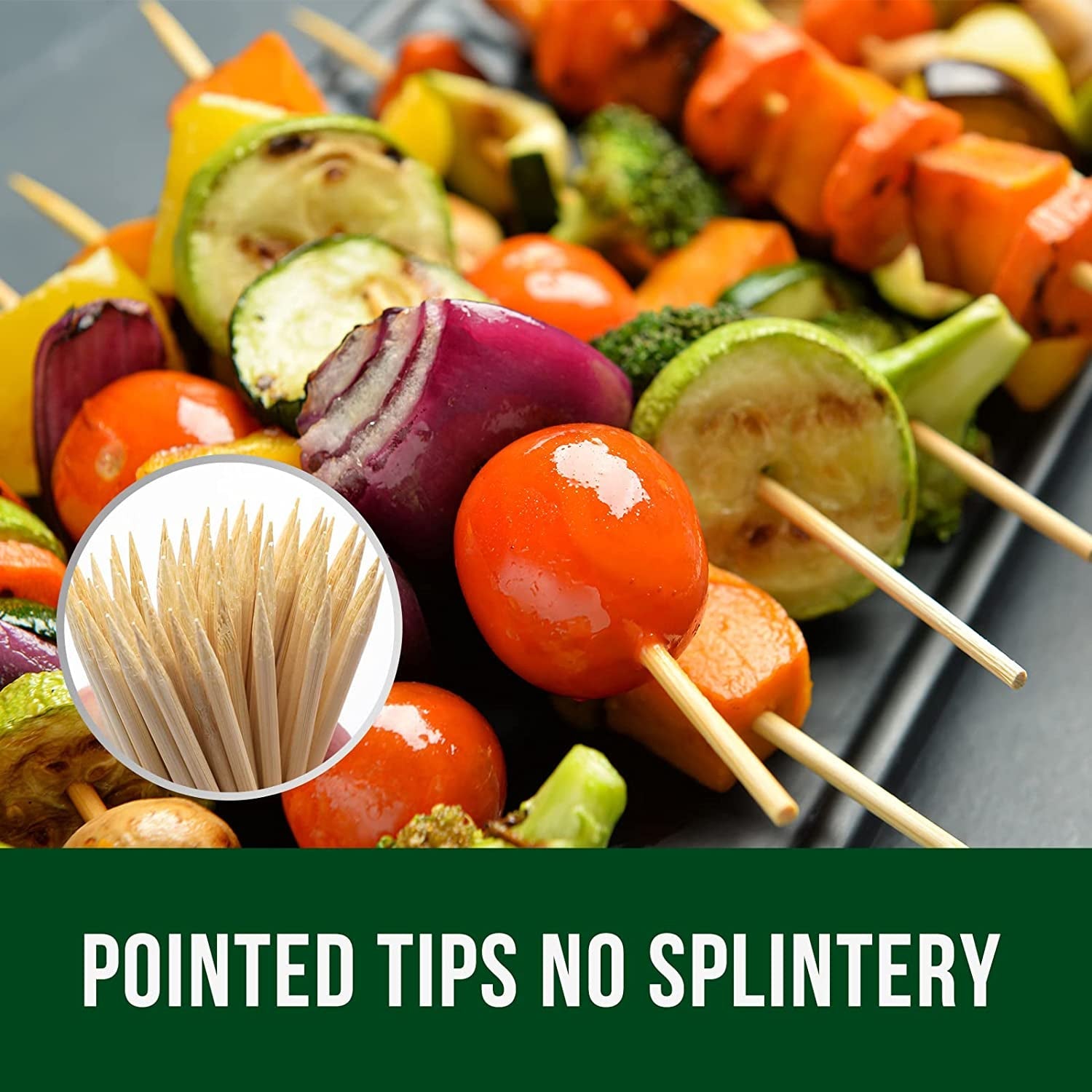 Garsum Natural BBQ Bamboo Skewers. Wooden Skewers for Assorted Fruits. Kebabs. Grill. Highly Renewable Natural Resources. Suitable for Kitchen. Party. Food Catering and Crafting 6(100 PCS) - Image 4