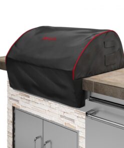 Bull Grills: 38 Grill Head Cover. Bull Premium Cover/Black Red Piping & Stitched Logo